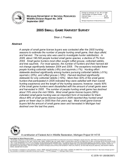 2005 small game harvest survey