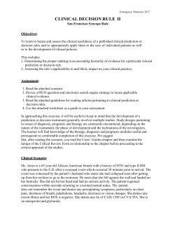 clinical decision rule ii - McMaster University Evidence Based