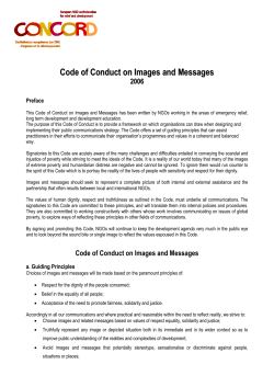 Code of Conduct on Images and Messages