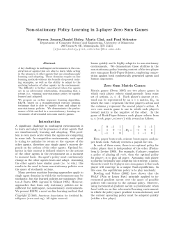 Non-stationary Policy Learning in 2-player Zero