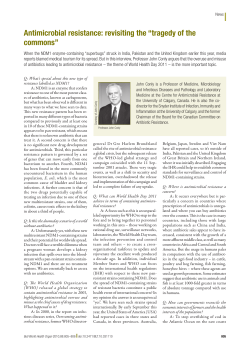 Antimicrobial resistance: revisiting the &ldquo;tragedy of the commons&rdquo;