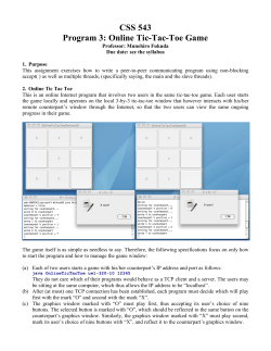 CSS 543 Program 3: Online Tic-Tac