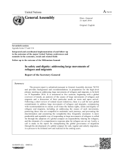 Secretary General`s report In Safety and Dignity