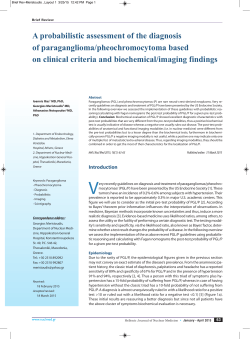 A probabilistic assessment of the diagnosis of paraganglioma