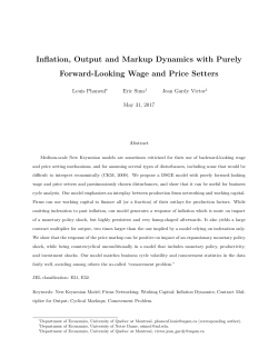 Inflation, Output and Markup Dynamics with Purely Forward