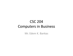 CSC 202 Lecture notes 1