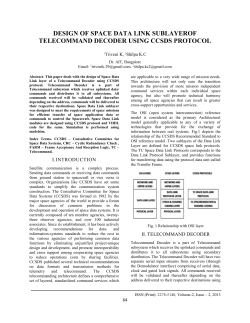 Abstract- This paper deals with the design of Space Data