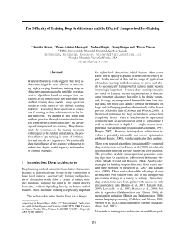 The Difficulty of Training Deep Architectures and the Effect of