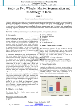 Study on Two Wheeler Market Segmentation and its Strategy in India