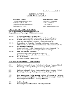 CV - Professional Psychology Program