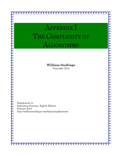 APPENDIX I THE COMPLEXITY OF ALGORITHMS