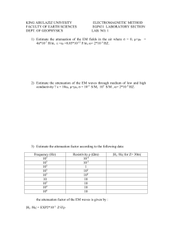 KING ABULAZIZ UNIVESITY ELECTROMAGNETIC METHOD