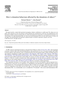 How is donation behaviour affected by the