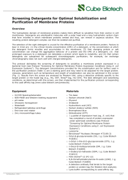 Screening Detergents for Optimal Solubilization and