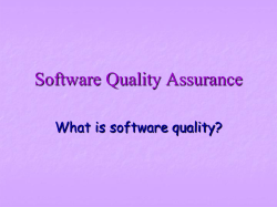 Software Quality Assurance