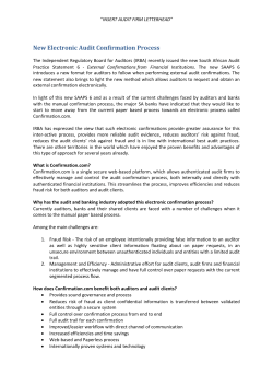 New Electronic Audit Confirmation Process