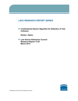 Combinatorial Search Algorithm for Detection of Test Collusion (RR