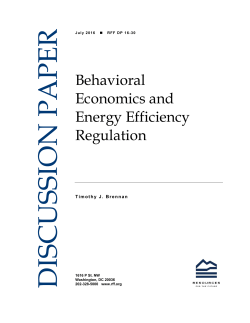 Behavioral Economics and Energy Efficiency Regulation