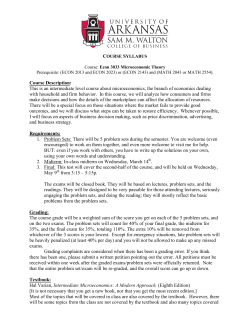 Econ 3033 Microeconomic Theory