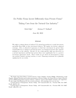 Do Public Firms Invest Di erently than Private Firms