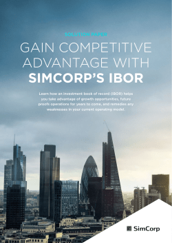 GAIN COMPETITIVE ADVANTAGE WITH SIMCORP`S IBOR