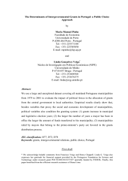 The Determinants of Intergovernmental Grants in Portugal: a Public
