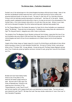 The Glorious Game &ndash; Battlefield Tour Report