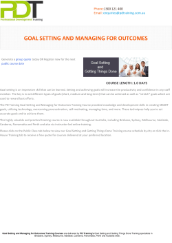goal setting and managing for outcomes