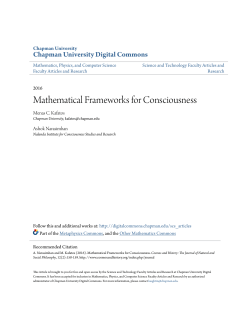 Mathematical Frameworks for Consciousness