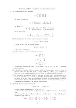 Solutions to Sheet 4: nonlinear two dimensional systems 1. (a) The