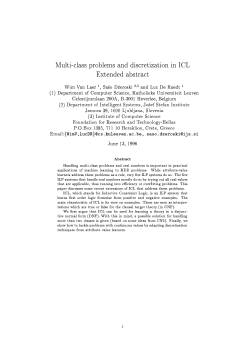 Multi-class problems and discretization in ICL Extended abstract