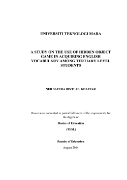A study on the use of hidden object game in acquiring English
