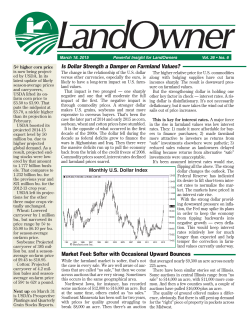 Is Dollar Strength a Damper on Farmland Values?