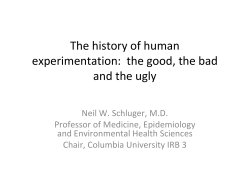 Principles of bioethics as applied to human subjects research