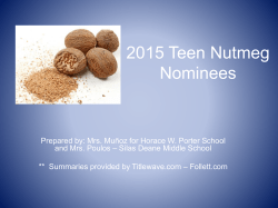 2015 Teen Nutmeg Nominees