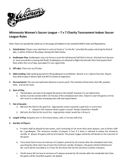 Minnesota Women`s Soccer League &ndash; 7 v 7 Charity