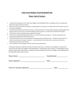 Player Code of Conduct - Rocket Basketball Club