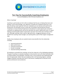 Ten Tips for Successfully Coaching Employees