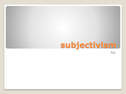 objectivism and subjectivism