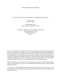 Evaluating Student Outcomes at For-Profit Colleges