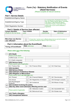 Form (1a) - Statutory Notification of Events (Adult Services)