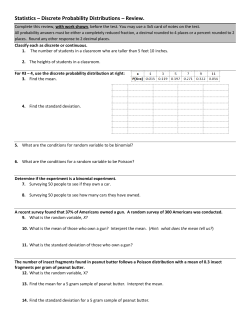 Statistics &ndash; Discrete Probability Distributions &ndash; Review.