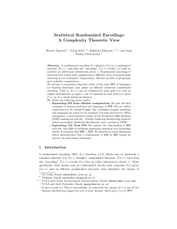 Statistical Randomized Encodings: A Complexity
