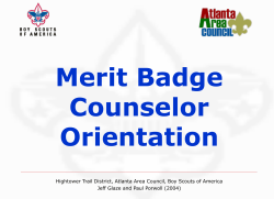 Merit Badge Counselor Orientation