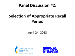 Selection of Appropriate Recall Period