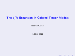 The 1/N Expansion in Colored Tensor Models