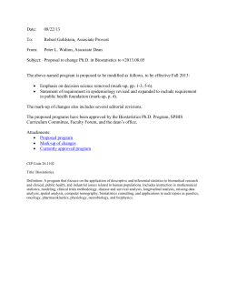 Proposal to change Biostatistics Ph.D. Program to v2013.08.05