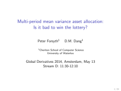 Multi-period mean variance asset allocation