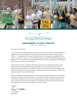 endowment activity report - University of North Carolina Wilmington