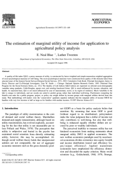The estimation of marginal utility of income for